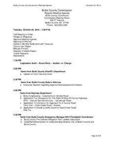 Butte County Commissioners Meeting Agenda  October 20, 2015 Butte County Commission Regular Meeting Agenda