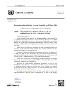 A/RESUnited Nations Distr.: General 9 August 2016