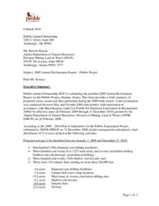 8 March 2010 Pebble Limited Partnership 3201 C Street, Suite 604 Anchorage, AK[removed]Mr. Kerwin Krause Alaska Department of Natural Resources