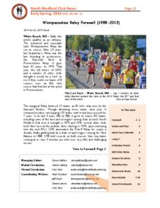 North Medford Club News Early Spring, 2014 (Vol. 20, No. 1) Page |1  Winnipesaukee Relay Farewell[removed])