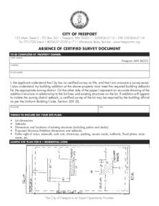 CITY OF FREEPORT  125 Main Street E – PO Box 301 – Freeport, MN 56331 – [removed] – FAX[removed]For TTY/TDD Users[removed]or 711 Minnesota Relay Service - www.freeportmn.org  ABSENCE OF CERTIFIED S