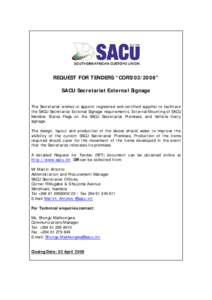 Request for Tenders "CORS[removed]" - SACU Secretariat External Signage