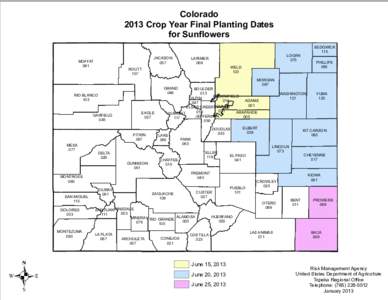 Colorado 2013 Crop Year Final Planting Dates for Sunflowers MOFFAT 081