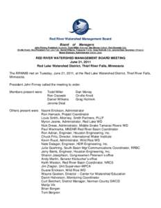 Red River Watershed Management Board Board of  Managers