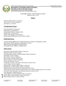 STATE OF CALIFORNIA | Business, Consumer Services and Housing Agency  GOVERNOR EDMUND G.BROWN JR. DIRECTOR PHYLLIS W. CHENG  DEPARTMENT OF FAIR EMPLOYMENT & HOUSING