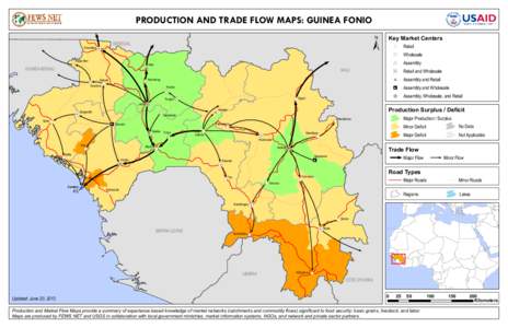 PRODUCTION AND TRADE FLOW MAPS: GUINEA FONIO Koundara ±  SENEGAL