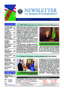 IN THIS ISSUE Dr. Helen Desfosses Visits Turkmenistan k  Dr. Thomas