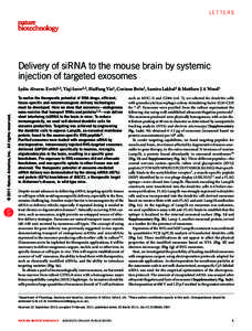 Molecular genetics / Gene expression / Nucleic acids / Exosome / Small interfering RNA / RNA interference / Mirus Bio / Morpholino / Microvesicles / Biology / Genetics / RNA