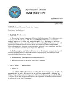 Department of Defense  INSTRUCTION NUMBER[removed]USD(AT&L)