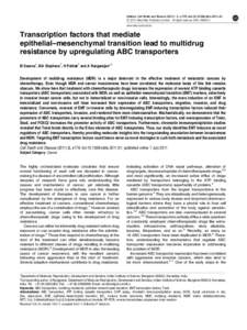 Transcription factors that mediate epithelial&ndash;mesenchymal transition lead to multidrug resistance by upregulating ABC transporters