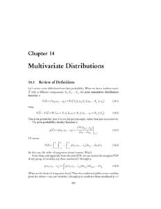 Chapter 14  Multivariate Distributions[removed]Review of Definitions