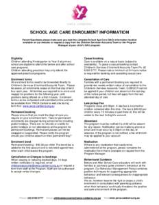 Childhood / Child Care Management System / Child care / YWCA / Family / Human development