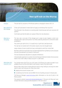 New spill rule on the Murray Carryover Review Committee fact sheet 2 Change The spill rule for carryover on the Murray system is changing for season[removed].