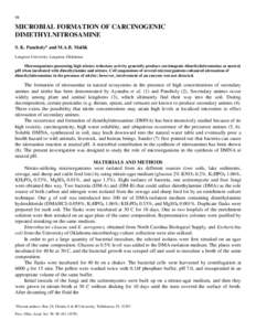 Microbial Formation of Carcinogenic Dimethylnitrosamine