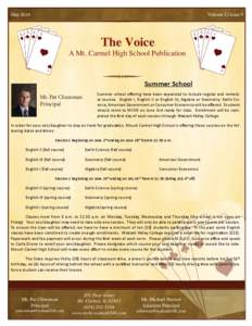 May[removed]Volume 12 Issue 9 The Voice A Mt. Carmel High School Publication