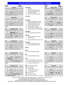 [removed]SPOTSWOOD SCHOOL DISTRICT CALENDAR # days staff # days students