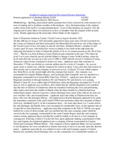 Southern Campaign American Revolution Pension Statements Pension application of Abraham Mosier S1859 fn15NC Transcribed by Will Graves[removed]Methodology: Spelling, punctuation and/or grammar have been corrected in som