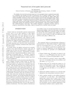 Numerical test of few-qubit clock protocols Till Rosenband∗ arXiv:1203.0288v2 [quant-ph] 5 Mar[removed]National Institute of Standards and Technology, 325 Broadway, Boulder, CO 80305