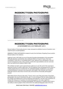 20 NOVEMBERINGEBORG TYSSEN: PHOTOGRAPHS Ingeborg Tyssen, Ryde Pool, Sydney 1981