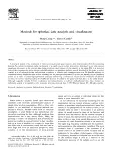 Journal of Neuroscience Methods[removed] – 200  Methods for spherical data analysis and visualization