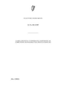 STATUTORY INSTRUMENTS.  S.I. No. 168 of 2007 ————————