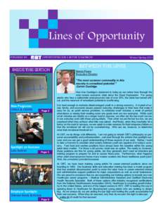 Lines of Opportunity PUBLISHED BY: OPPORTUNITIES FOR A BETTER TOMORROW  INSIDE THIS EDITION