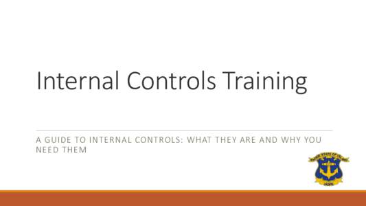 RI Office of Internal Audits  Internal Controls Training