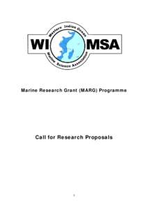 Marine Research Grant (MARG) Programme  Call for Research Proposals 1