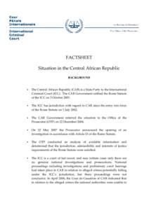   FACTSHEET     Situation in the Central African Republic 