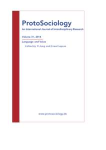 ProtoSociology Volume 31- Language and Value - Edited by Yi Jiang and Ernest Lepore