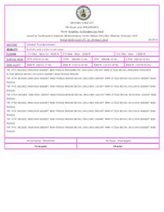 WEATHER FORECAST (EN Route and AERODROMES) Route Songkhla to Bongkot Gas Field Issued by Southeastern Regional Meteorological Centre (Hatyai Aero-Met. Weather Forecasts Unit) Period[removed]UTC On 29 March[removed]:29