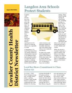 Cavalier County Health District Newsletter August 2010 Edition  Langdon Area Schools