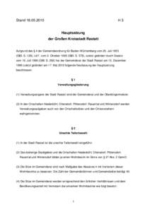 H 3 Hauptsatzung der Großen Kreisstadt Rastatt