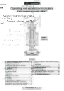 Operating and installation instructions Pressure reducing valve PREDU® PREDU® (Series 700)