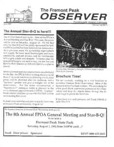 The Fremont Peak  OBSERVER education in  Volume VIII No. 2