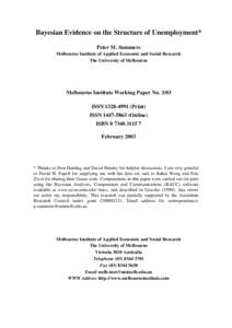 Model selection / Statistical inference / Time series analysis / Prior probability / Bayes factor / Unit root / Bayesian information criterion / Structural break / Frequentist inference / Statistics / Bayesian statistics / Bayesian inference