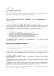 NZQA  New Zealand Qualifications Authority Mana Tohu Matauranga O Aotearoa Home > Providers and partners > Approval, accreditation and registration > Incentives and sanctions following external evaluation and review > Pr
