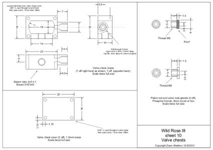 3.5  Locate bolt holes from valve chest cover, drill 1.4, spot through to port block then open out to 1.8 (to clear 10BA)