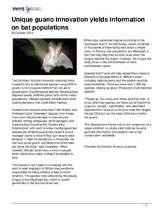 Unique guano innovation yields information on bat populations