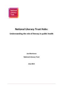((  National Literacy Trust Hubs: Understanding the role of literacy in public health  Joe Morrisroe