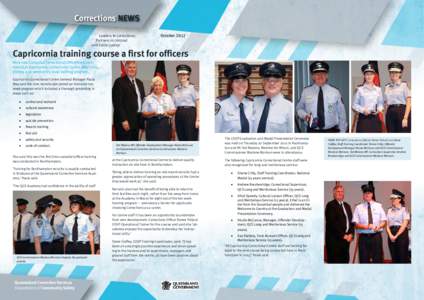 Corrections NEWS Leaders in corrections: Partners in criminal and social justice  October 2012