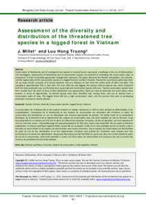 Mongabay.com Open Access Journal - Tropical Conservation Science Vol.4 (1):82-96, 2011  Research article Assessment of the diversity and distribution of the threatened tree