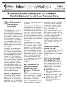 Illinois Department of Revenue Ken Zehnder, Director  Informational Bulletin