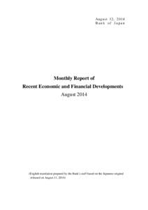 Monthly Report of Recent Economic and Financial Developments