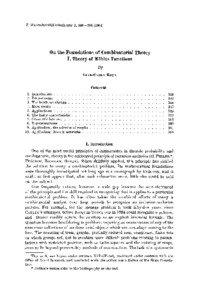 On the foundations of combinatorial theory I. Theory of M&#x26;#x00F6;bius Functions