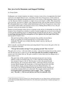 How Java Got Its Mountains (and Stopped Wobbling) by George Quinn Earthquakes and volcanic eruptions are almost everyday events in Java, but apparently the island