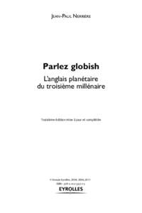 Jean-Paul Nerrière  Parlez globish L’anglais planétaire du troisième millénaire