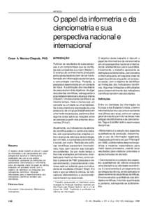 ARTIGOS  O papel da informetria e da