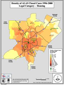 Density of ALAS Closed Cases[removed]Legal Category - Housing Gwinnett County  %&k(