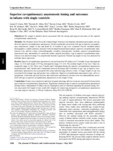 Superior cavopulmonary anastomosis timing and outcomes in infants with single ventricle